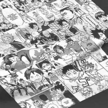 Haikyuu!! - Manga Koliažas T-Shirt Juokinga Tees O Kaklo Medvilnės Haikyuu Drabužius Humoro Marškinėliai