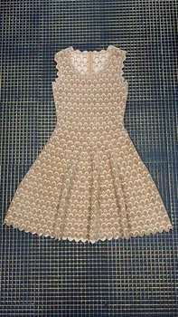 Aukščiausios Kokybės Žakardo Nuogas Rankovių Linija, Viskozė Tvarstis Suknelė Mados Moterų Šalis Suknelė