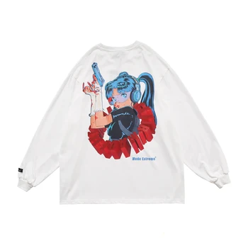Juokingas Anime, Print T Shirt Vyrai Harajuku 2020 Metų Vasaros Medvilnės Hip-Hop Streetwear Marškinėlius Tee Viršūnes ilgomis Rankovėmis Unsex T-shirt