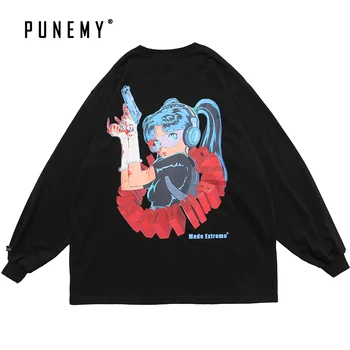 Juokingas Anime, Print T Shirt Vyrai Harajuku 2020 Metų Vasaros Medvilnės Hip-Hop Streetwear Marškinėlius Tee Viršūnes ilgomis Rankovėmis Unsex T-shirt