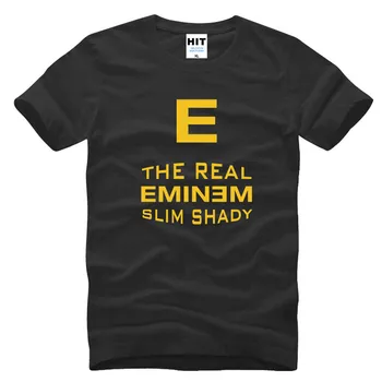 Eminem Marškinėliai Vyrams Mados Nekilnojamojo Eminem Slim Shady Spausdinti Hip-Hop marškinėliai trumpomis Rankovėmis Medvilnės Atsitiktinis Vyrai Muzikos Topai