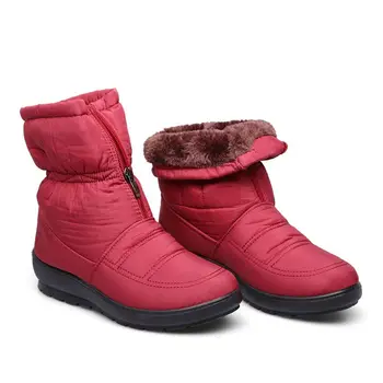 Atsparus vandeniui žemyn batai moterims, užtrauktukas, šiltas sniego batai batai moteris šiltas fur botas moterų batai 35-42 moterų žieminiai batai