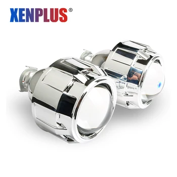 Xenplus 2vnt 2.5 colių Projektoriaus Objektyvas HID Bi Xenon lemputė H1 priekinis žibintas Su Bezel Gaubtus, H4, H7 Lizdas 