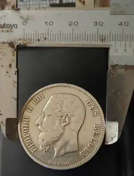 Belgija 5 Frankai Leopoldo Ii 25 G Sidabro Senų Realių Originalus Sidabro Monetų Kolekcinė Moneta Europa