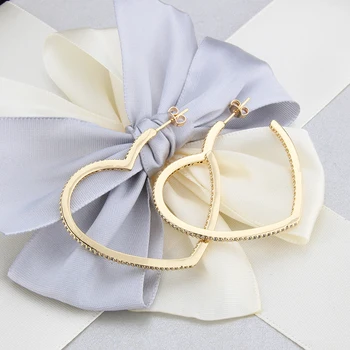 SUNSLL Naujas aukso auskarai vario balta kubinis cirkonis širdies auskarai moterims fashipn Dalyvavimo šalies papuošalai hoopas auskarai dovanos