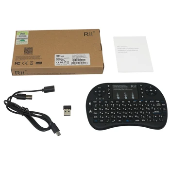 Rii mini i8+ rusų, anglų, ispanų, hebrajų Versija Belaidžio Backlit Keyboard su Touchpad PC 