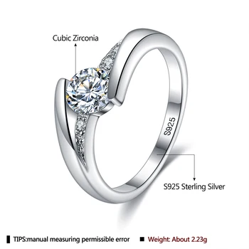LEKANI 925 Sterlingas Sidabro Žiedai Moterims Romantiška 5A Aišku, Kubinis Cirkonis Elegantiškas Žiedas, Vestuvių, Sužadėtuvių Fine Jewelry Karšto Pardavimo