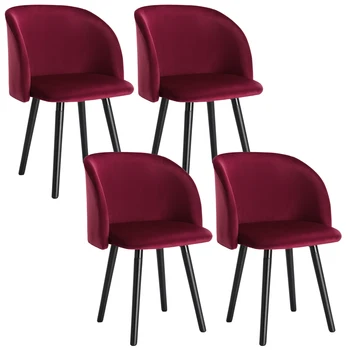 4PCs Aksomo Priėmimo Kėdės su Atlošais Minkštos Pagalvėlės, Virtuvės, Valgomojo Kėdės, Counter Poilsio, Laisvalaikio Kambarį, Kampe Kėdės