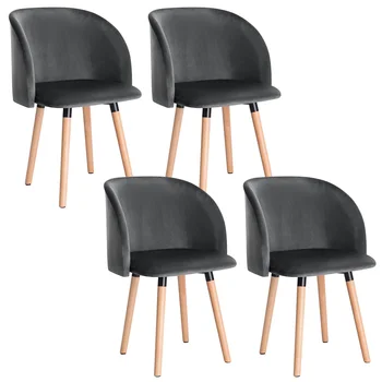 4PCs Aksomo Priėmimo Kėdės su Atlošais Minkštos Pagalvėlės, Virtuvės, Valgomojo Kėdės, Counter Poilsio, Laisvalaikio Kambarį, Kampe Kėdės