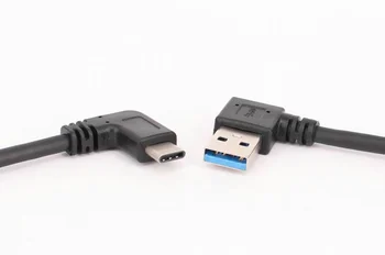 50pcs/daug stačiu Kampu USB C Kabelio Pratęsimo 90 Laipsnių C Tipo USB 3.0 stačiu Kampu Vyrų Keitiklis, Duomenų Sinchronizavimas Įkrovimas