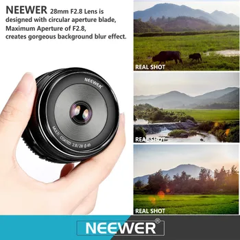 Neewer 28mm f/2.8 Rankinis Fokusavimas Premjero Fiksuotas Objektyvas OLMPUS/PANASONIC APS-C Skaitmeniniai Fotoaparatai, Kaip E-M1/M5/M10/E-P5E-PL3/PL5/PL6/PL7