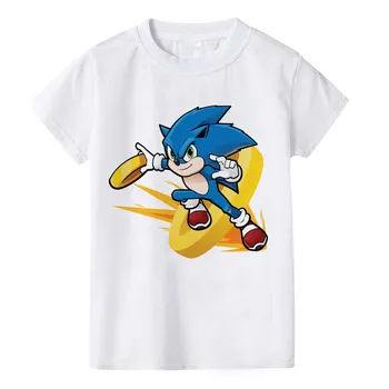 Sonic The Hedgehog Juokingas Animacinių filmų Marškinėliai Vaikų Berniukų, Mergaičių Kawaii Sonic T-shirt Mielas Anime Marškinėlius Grafinis Mados Viršų Tee Vaikams