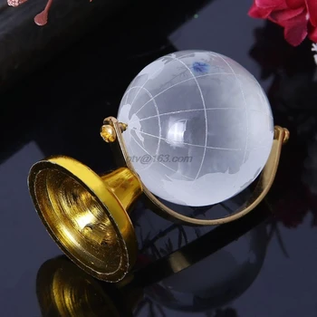 Mini Apvalus Žemės Rutulys Pasaulio Žemėlapyje Kristalų Stiklas Skaidrus Stovas Stalo Dekoracija Dovanos