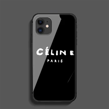Prancūzų Prabangos CELINAS Prekės Telefono Grūdintas Stiklas Case Cover For Iphone 5 6 7 8 11 12 5S 6S X Xr XS Se Max Plus Pro Mini Dangtis