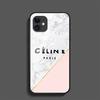 Prancūzų Prabangos CELINAS Prekės Telefono Grūdintas Stiklas Case Cover For Iphone 5 6 7 8 11 12 5S 6S X Xr XS Se Max Plus Pro Mini Dangtis