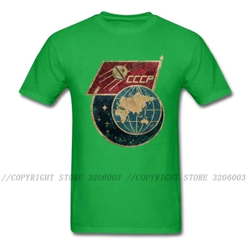 Sputnik 1 T-shirt Vyrai Pasididžiavimas Marškinėliai Rusijos Marškinėlius Retro Dizainas Mens Tees CCCP Viršūnes Spausdinti C C C P Vėliava SSRS Juoda Kietas Streetwear