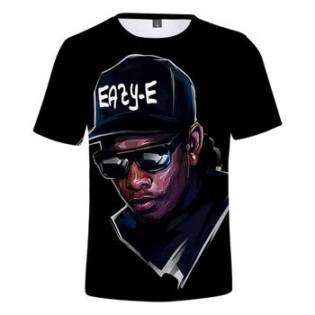 Eazy E T Shirt Vyrai Gangsta Rap 3D Spausdinimo Compton Trumpas Rankovės marškinėliai Vasaros Hip-Hop Street Viršūnes Mados Dropshipping Didmeninės