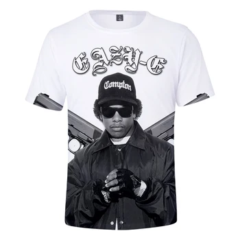 Eazy E T Shirt Vyrai Gangsta Rap 3D Spausdinimo Compton Trumpas Rankovės marškinėliai Vasaros Hip-Hop Street Viršūnes Mados Dropshipping Didmeninės