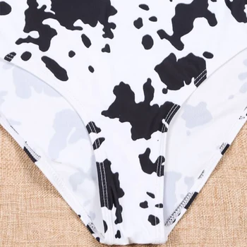 Peachtan Seksualus karvė spausdinti maudymosi kostiumėlis moterims maudymosi kostiumėliai bei kelnaitės String moterų Derliaus vientisas kostiumas Aukštos sumažinti Monokini maudymosi kostiumas Naujas Bodysuit