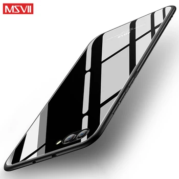 Coque Už Huawei honor 10 atveju MSVII Silikono apsaugos atveju Huawei honor Peržiūrėti 10 Grūdintas stiklas telefono galinį Dangtelį V10 atveju
