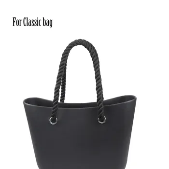 Naujas Tanqu 1 Pora Ilgų Trumpas Juodas Natūralus Kanapių Virvė Rankena, O maišelis Obag Moterų Rankinės Classic Mini EVA Krepšys