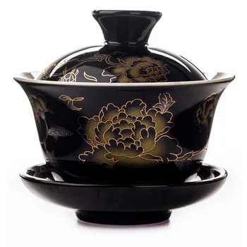 Keramikos Red dragon Gaiwan Arbatos Rinkinys Teaware,gai wan dubenį puodelis Kung Fu teacup ranka-dažytos arbatos dubenėlį arbatos rinkinys