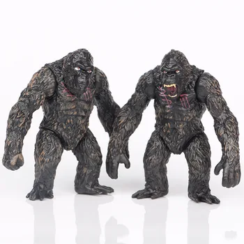 2vnt/komplektas BANDAI Q Naujas Godzilla Godzilla Vs King Kong Skeleto Salos Gorila Monstras Anime Veiksmų Skaičius, Surinkto Modelio Žaislas