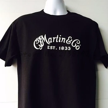 Vyrų marškinėliai prekės medvilnės marškinėliai vasaros mados viršūnes Martin & Company Gitara Logotipą, juodos spalvos trumpomis rankovėmis T-Shirt vyrai viršų tees