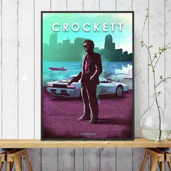 Crockett Testarossa Drobės Tapybos Filmo Automobilį Menas Spausdinti Plakato Nuotrauką Sienos Modernus Minimalistinis Miegamasis Kambarį Apdaila