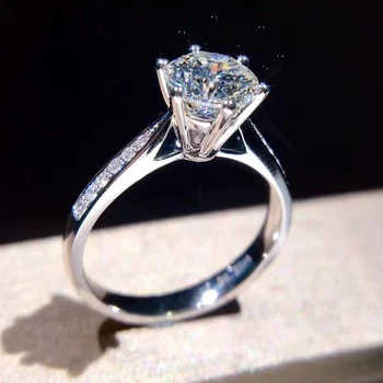 Klasikinio stiliaus, 925 sterlingas sidabro žiedas 1ct karatų IJ spalvos vienoje eilėje gręžimo moissanite žiedas papuošalai Moissanite Jubiliejų Žiedas