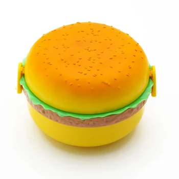 Kūrybiškumo Plastikiniai Vaikų Hamburger Bento Pietūs Lauke Maisto Konteinerių Sandėliavimo su Šakutės Izoliacija Pietūs Bento Box Bakas