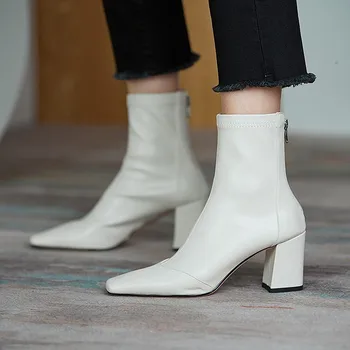 Batai Moteris Odiniai Batai 2020 M. Žiemos Zapatos Para Mujer Aukšto Kulno Batai Atsitiktinis Lady Aikštėje Kojų Moterų Batai Nauji
