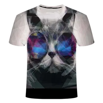 Katės 3D Atspausdintas T-shirt Moterims, Vyrams, marškinėlius trumpomis Rankovėmis Atsitiktinis Vyrų Mados Aukštos Kokybės Drabužių tees Viršūnes Dropshipping110—6XL