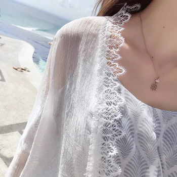 Mishow Moterims Palaidinės 2019 M. Vasaros Mados ilgomis Rankovėmis beach atostogų Marškinėliai Šifono sluoksniais Atsitiktinis Viršūnes Blusas Femininas MX18B4894