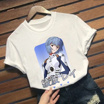 T-marškinėliai Ayanami Rei Anime Grafinis Spausdinti Vasaros Tshirts Harajuku T-Shirt Moterims