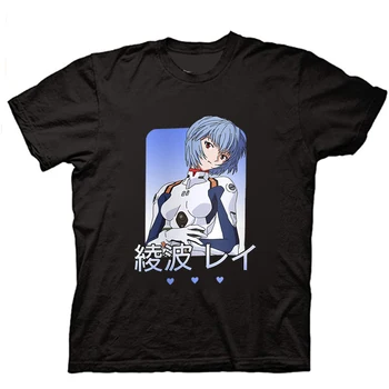T-marškinėliai Ayanami Rei Anime Grafinis Spausdinti Vasaros Tshirts Harajuku T-Shirt Moterims
