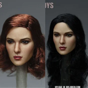 KM žaislai 1/6 Europos ilgi garbanoti plaukai moterų mergina vadovas nulipdyta skulptūra modelis KT011 12