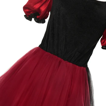 Raudona Karalienė Cosplay Fancy Dress Vaikai Helovinas Šalis Kostiumai Vaikams Princesė Tinklinio Kamuolys Suknelė 3-10 Metų Mergaitės