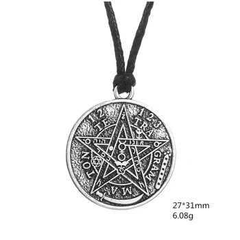 10VNT Antikvariniai Tetragrammaton Pentacle Pentagram Pakabukas Žavesio Karoliai Wiccan Talismanas Pagen Amuletas Didmeninės Moterų Papuošalai