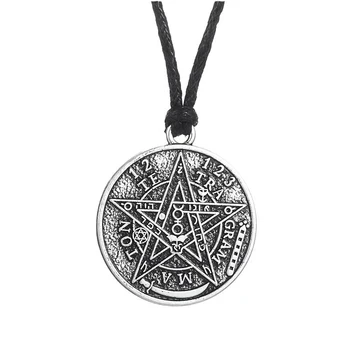 10VNT Antikvariniai Tetragrammaton Pentacle Pentagram Pakabukas Žavesio Karoliai Wiccan Talismanas Pagen Amuletas Didmeninės Moterų Papuošalai