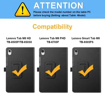 Atveju Lenovo M8 FHD TB-8705F 8705N pu Oda atveju stovėti Padengti Lenovo M8 HD TB-8505 TB-8505F/X/I tablet atveju, Flip Dangtelis