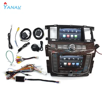 Naujausias Dvigubas Ekranas Android GPS Navigacijos Automobilio Radijo Nissan Patrol Y62 2012-2019 /Infiniti QX80 Stereo Multimedia Player