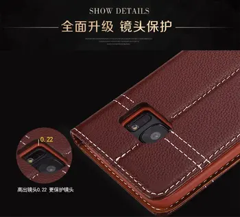 Originalus prekių GEBEI natūralios Odos Flip Unikalus Magnetas Dizaino Stand Case Cover For Samsung Galaxy S7 Krašto S8 S9 S10 S20 Plius