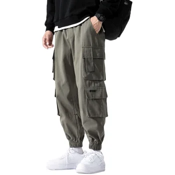 2020 Mados Streetwear Multi Pocket Atsitiktinis Kelnės Hip-Hop Poilsiu Vyrų Drabužiai Korėjos Sporto Haremo Kelnės Harajuku Krovinių Kelnės