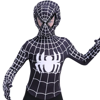 Vaikai Raudona Voras Black 3D Spausdinimo Kostiumas Berniukams vaizdo Kokybės Spiderboy Spandex Stora Kostiumas Šalis Voras Cosplay Gali Pridėti Užtrauktukas