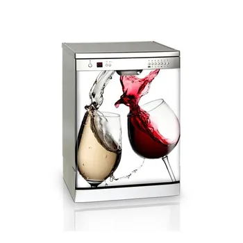 3D Vyno Taure, Indaplovė, Šaldytuvas Įšaldyti Lipdukas Vaikas Meno Šaldytuvas Durų Padengti Tapetai, Virtuvė priedų