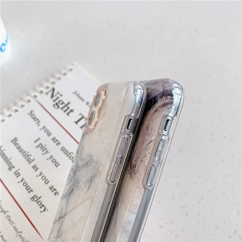 Prabangus Retro Pilkos spalvos Marmuro Telefono dėklas Skirtas iPhone 11 12 Mini Pro XS MAX XR 7 8 Plius SE2020 Minkštas DTD Drop-Įrodymas Galinį Dangtelį Coque
