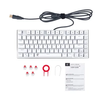 Automatinė klaviatūros sklandžiai linija raudonas jungiklis 81 mygtukai RGB apšvietimas baltos žaidimas klaviatūros kompaktiškas dizainas Amerikos išdėstymas erelis Z88