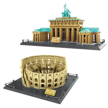 Miesto Architektūra Suderinamus Romos Koliziejus Berlyno Brandenburgo Vartų Šventykloje Japonijoje New York Geležinis Blokai žaislai