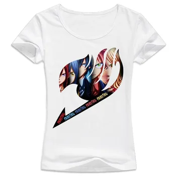 Fairy Tail Grupės Logotipas Anime T-shirt Moterims, Mada marškinėliai kawaii girl marškinėlius moterų Top tees WT417